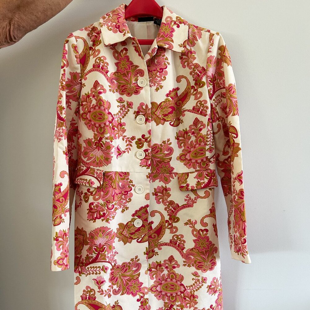 Will Smith Floral Trenchcoat, Women's Size Large, Trench Coat, Floral Coat